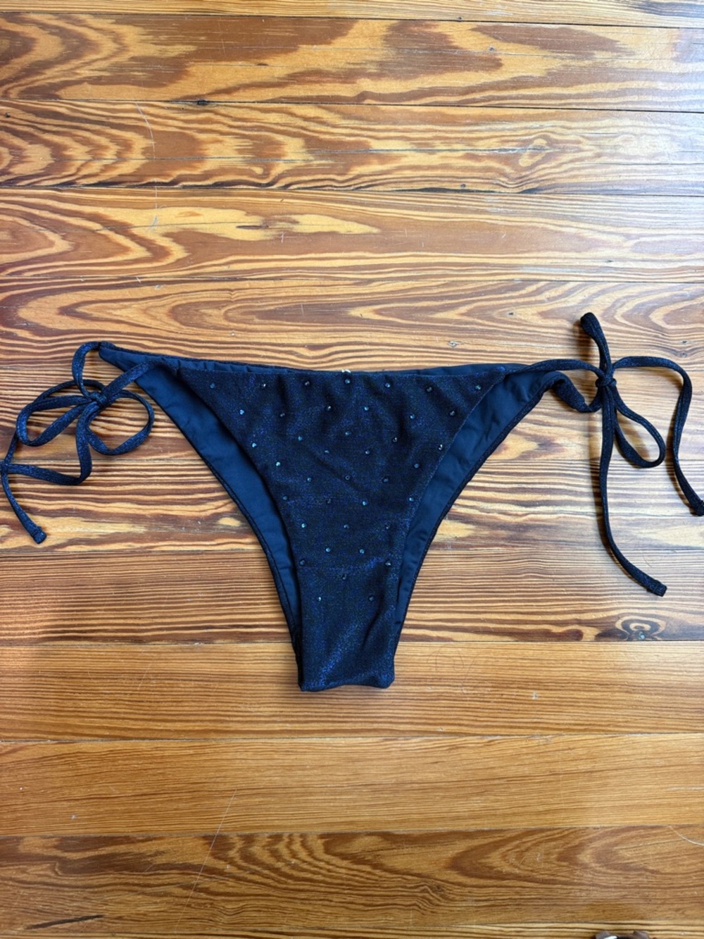 Maaji Midnight Blue Tie Side Bikini Bottom Medium NWOT